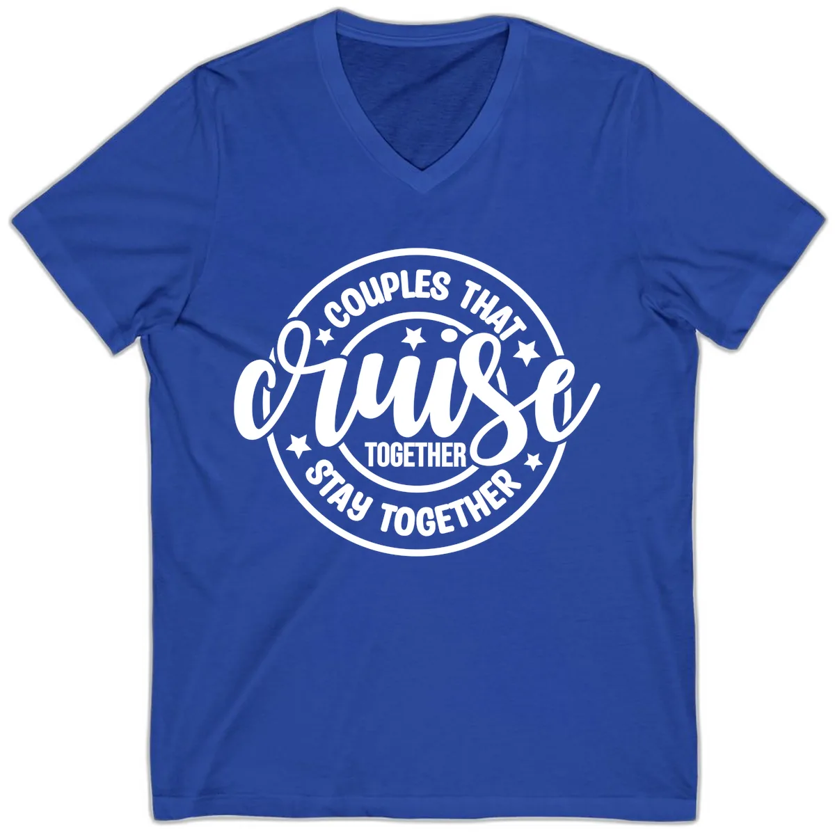 Couples That Cruise Together V-Neck in True Royal
