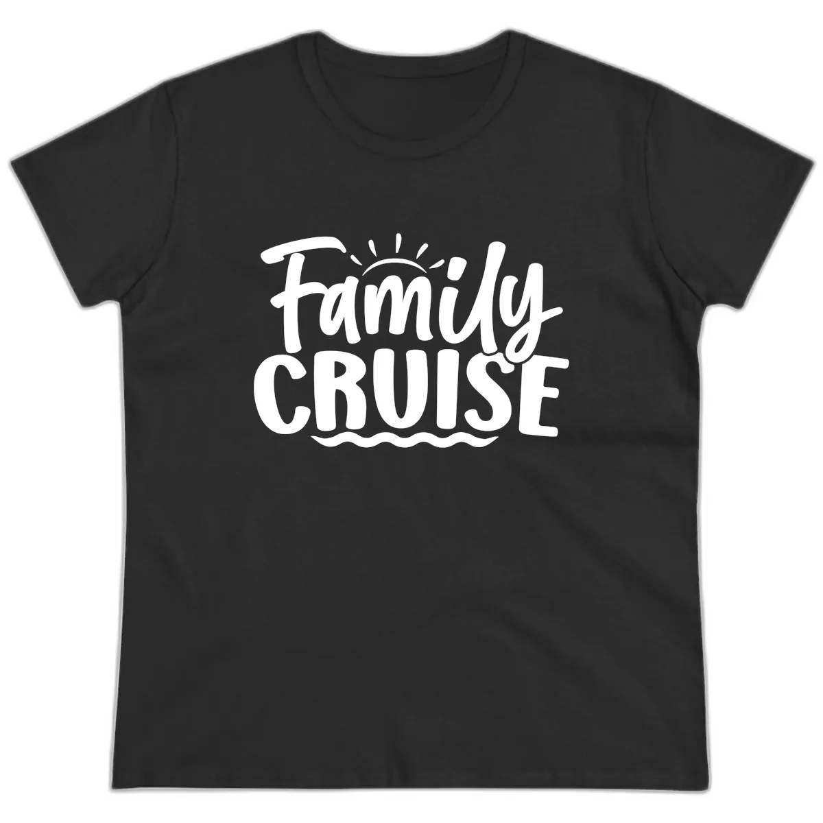 Family Cruise Vacation Fun Ladies Tee in Black