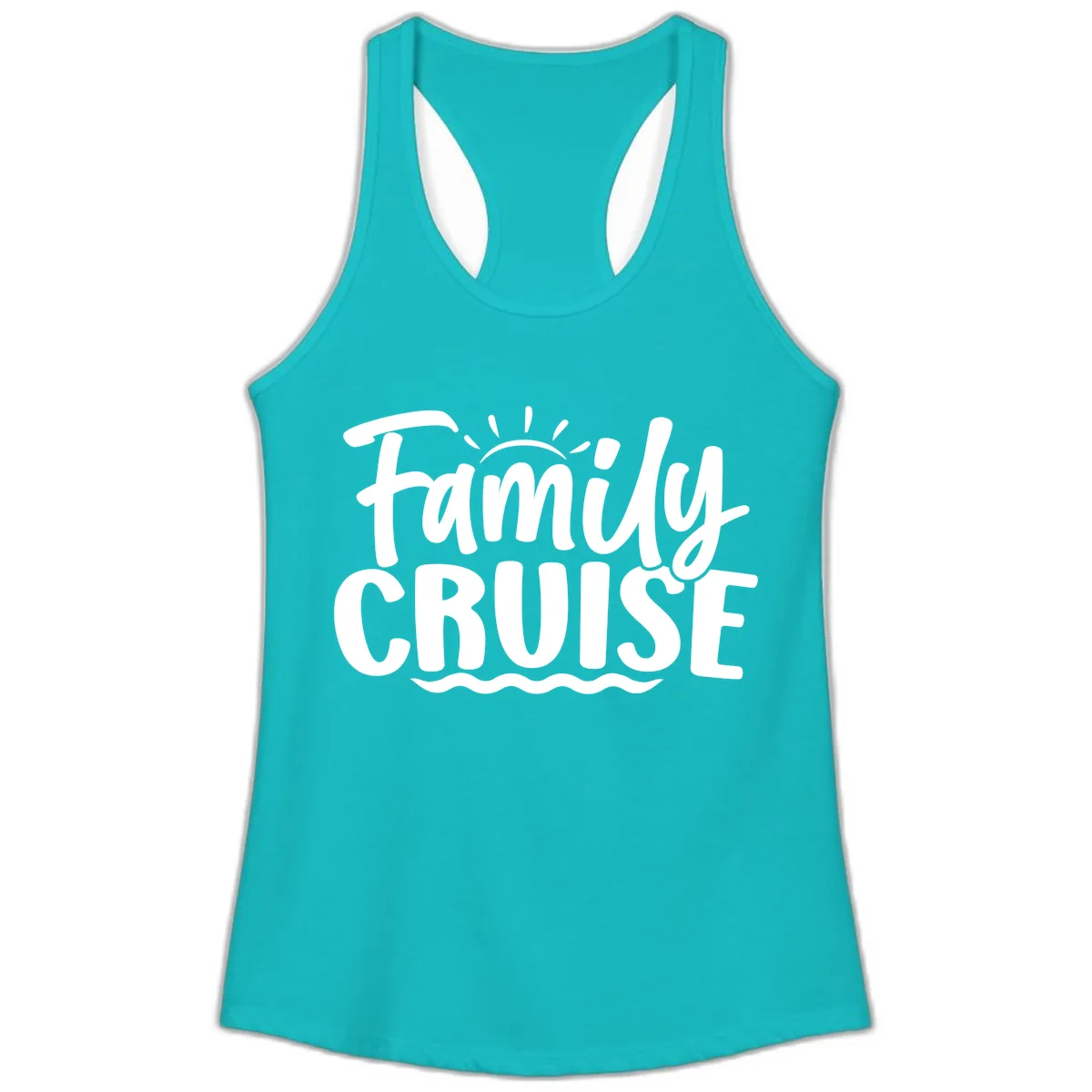 Family Cruise Vacation Fun Ladies Tank in Tahiti Blue