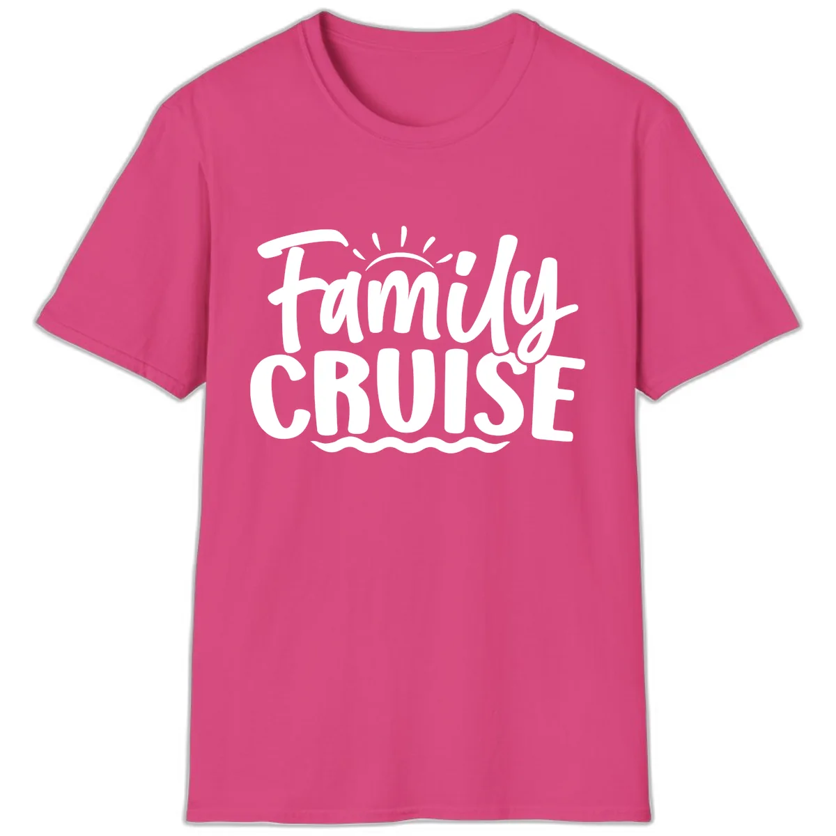 Family Cruise Vacation Fun T-Shirt in Heliconia