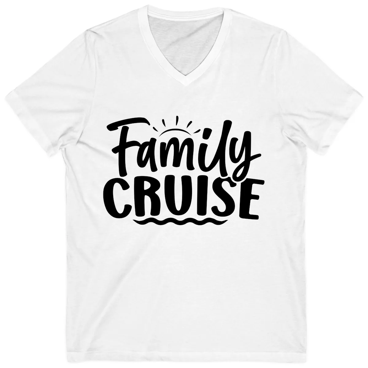 Family Cruise Vacation Fun V-Neck in White
