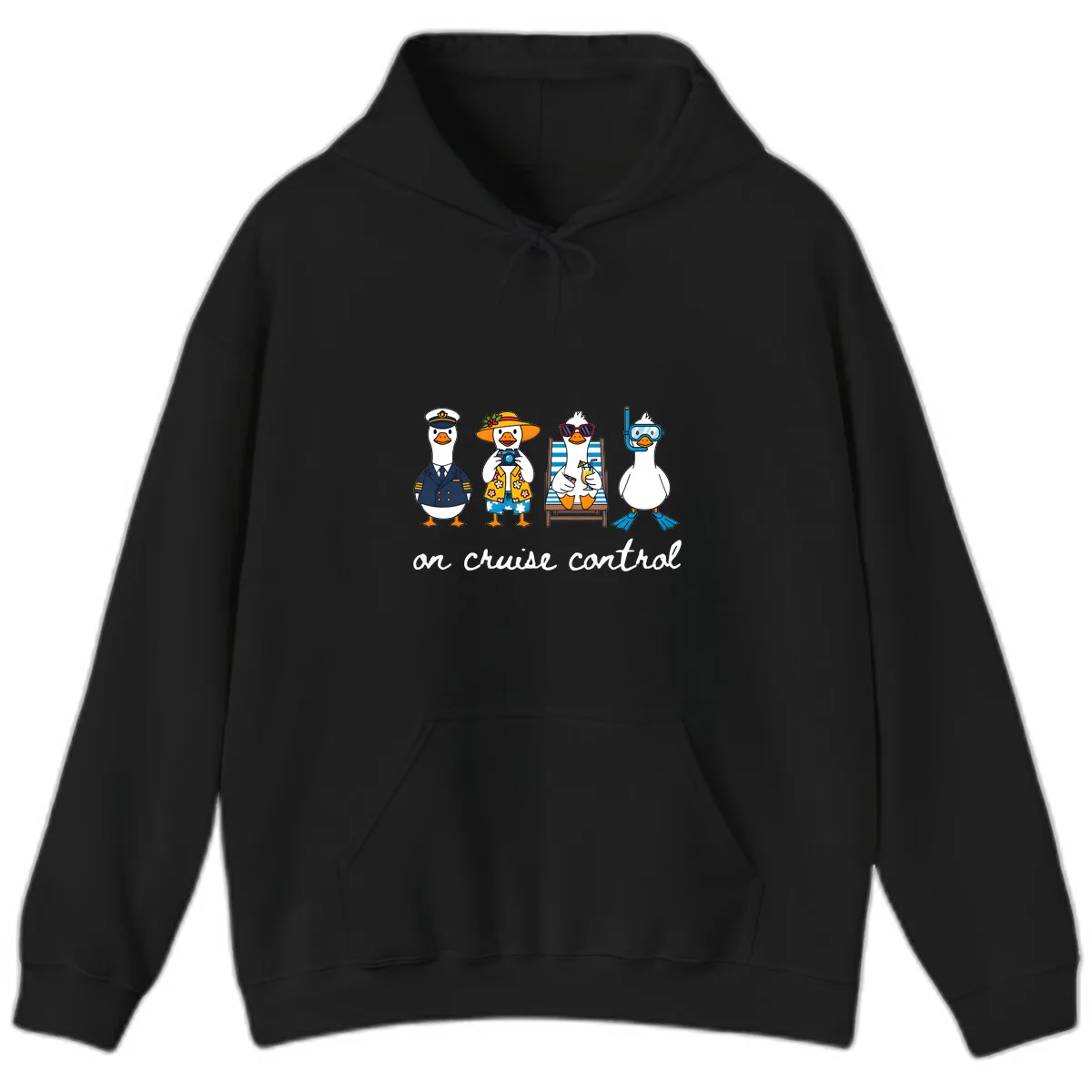 Ducks On Cruise Control Design Hoodie in Black