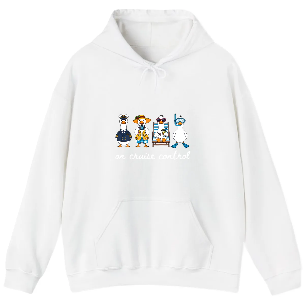 Ducks On Cruise Control Design Hoodie in White