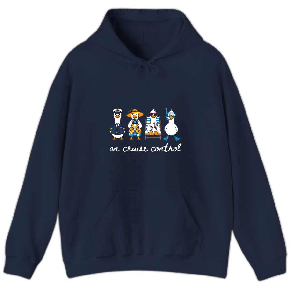 Ducks On Cruise Control Design Hoodie in Navy