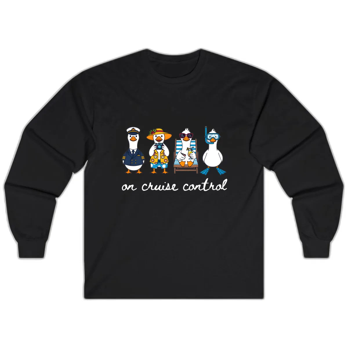 Ducks On Cruise Control Design Long Sleeve in Black