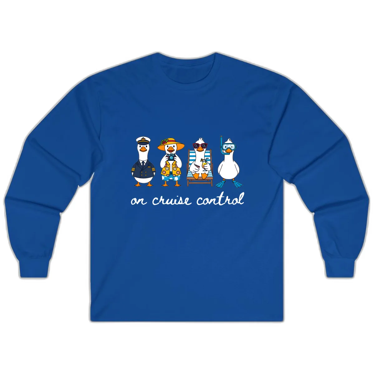 Ducks On Cruise Control Design Long Sleeve in Royal