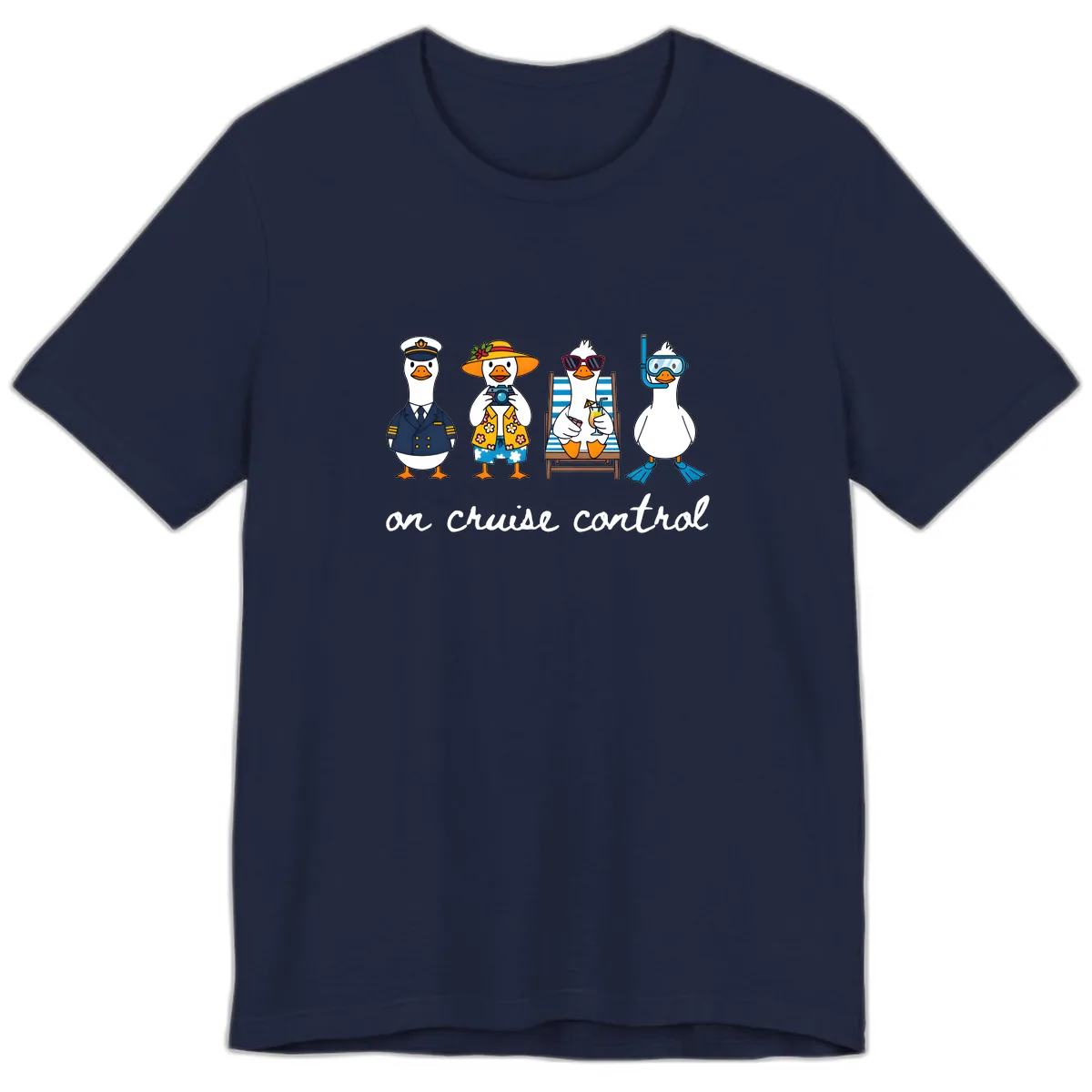 Ducks On Cruise Control Design Premium T-Shirt in Navy