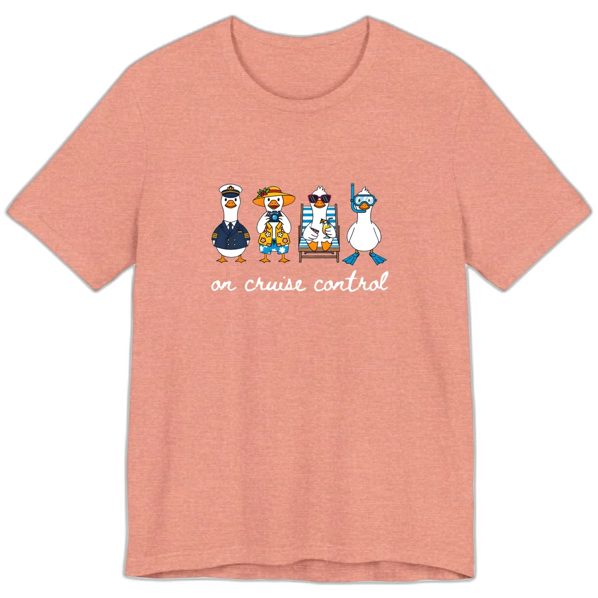 Ducks On Cruise Control Design Premium T-Shirt in Heather Sunset