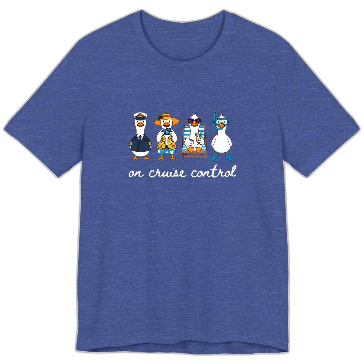 Ducks On Cruise Control Design Premium T-Shirt in Heather True Royal