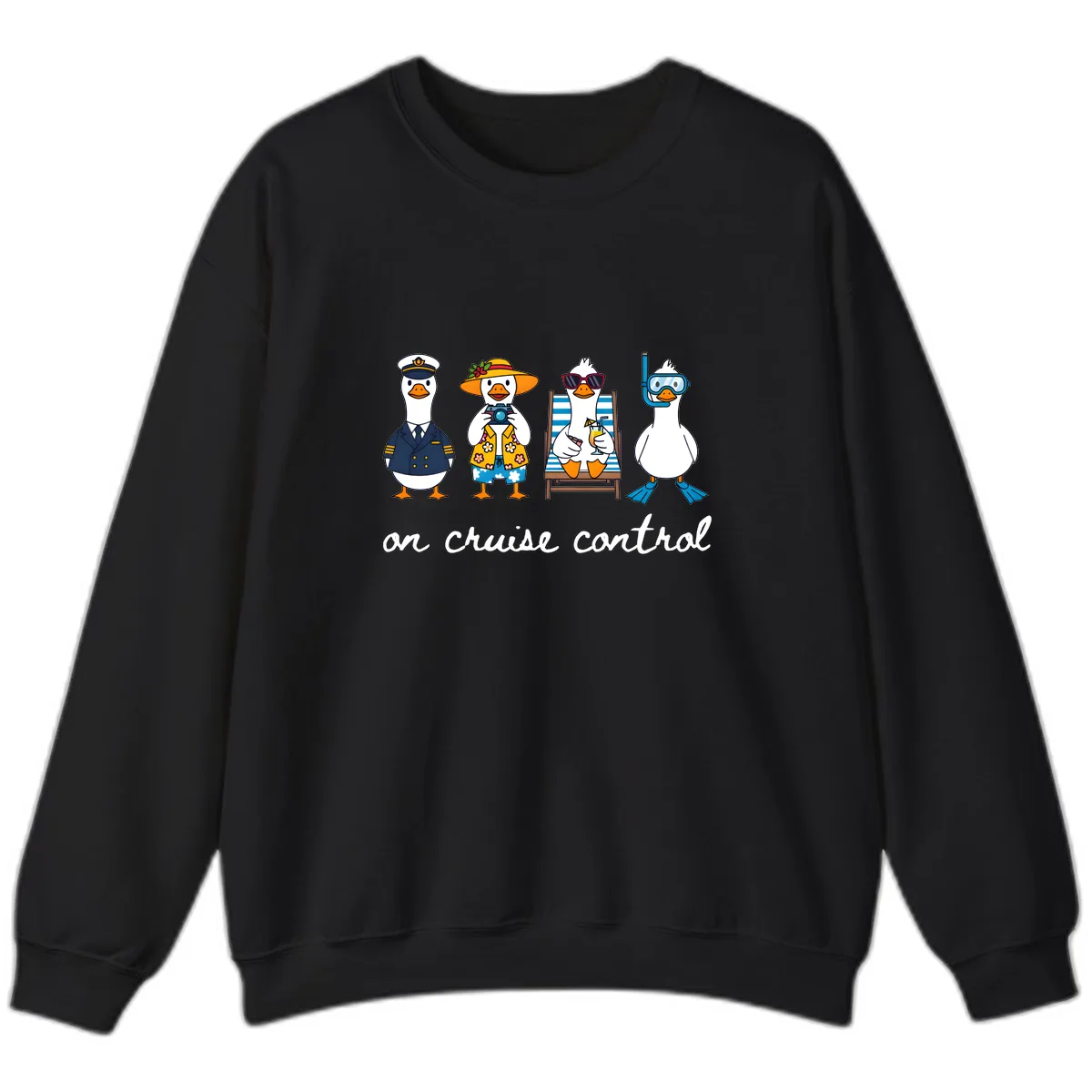 Ducks On Cruise Control Design Sweatshirt in Black