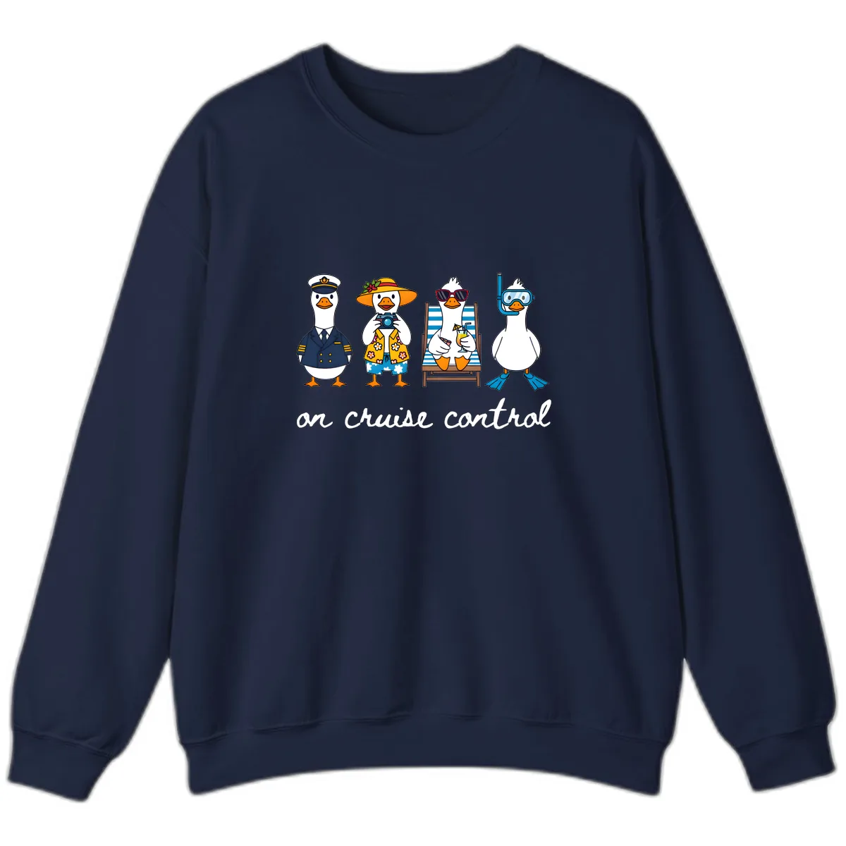 Ducks On Cruise Control Design Sweatshirt in Navy
