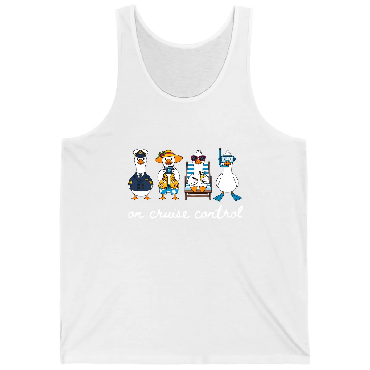 Ducks On Cruise Control Design Tank in White