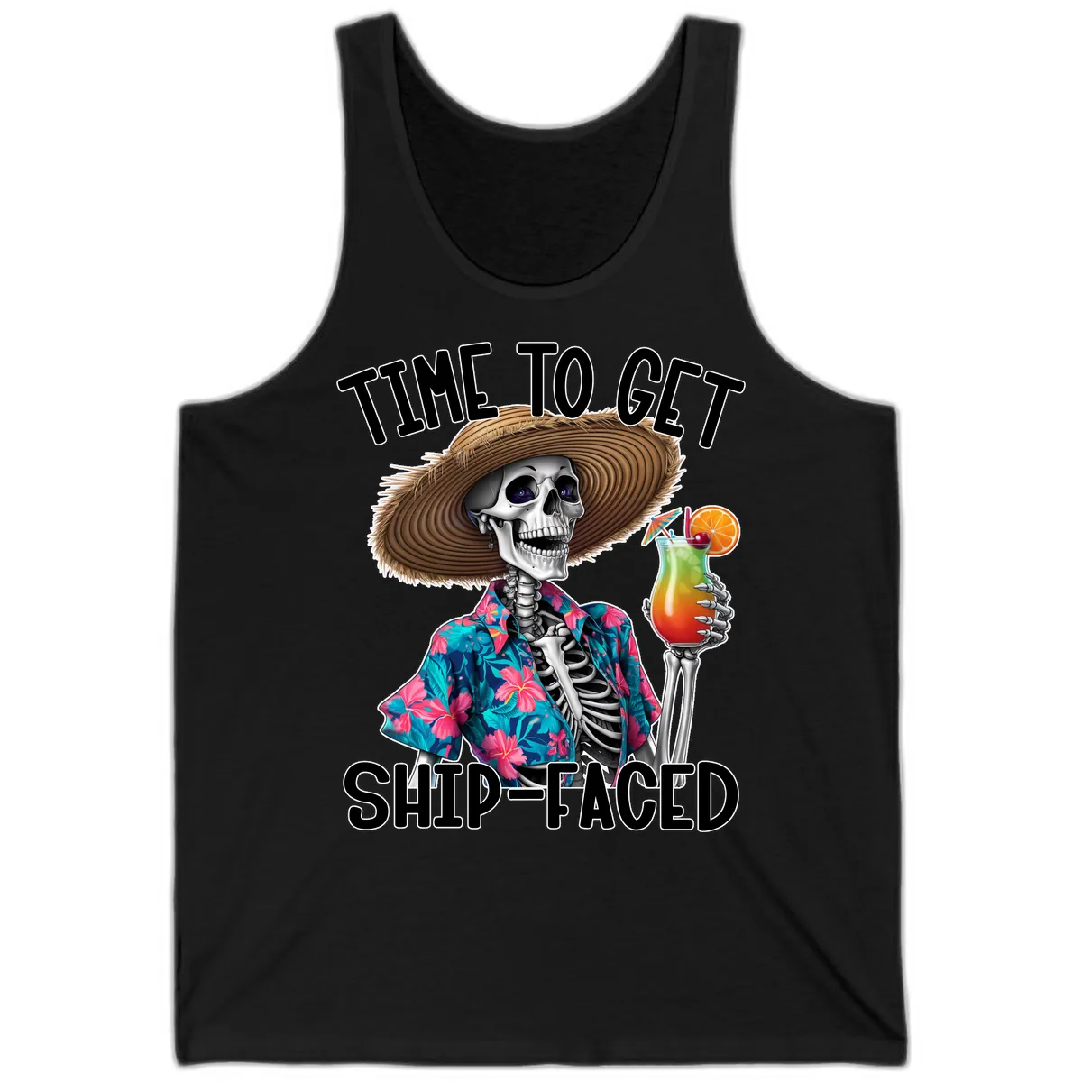 Time To Get Ship Faced Skeleton Tank in Black