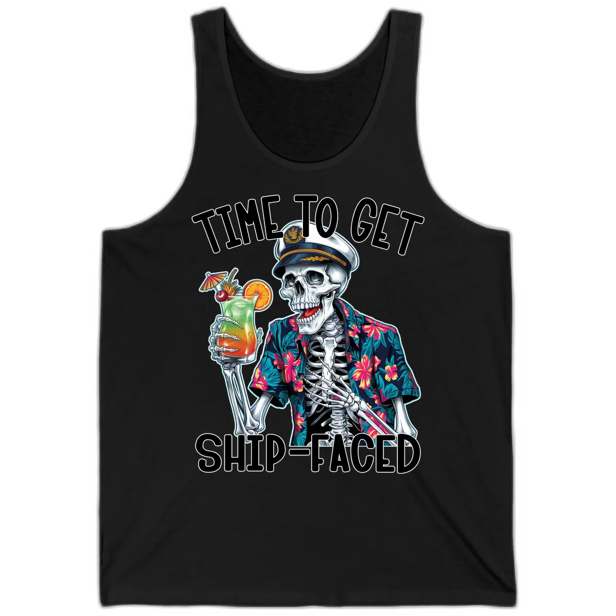 Time To Get Ship Faced Skeleton Tank in Black