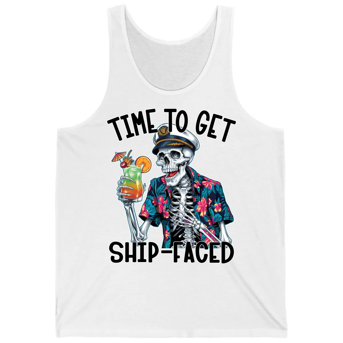 Time To Get Ship Faced Skeleton Tank in White