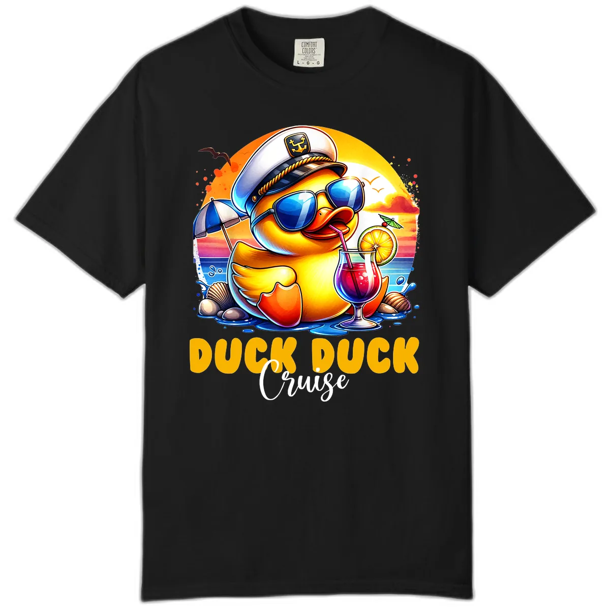 Captain Duck's Tropical Cruise Adventure Comfort Color in Black