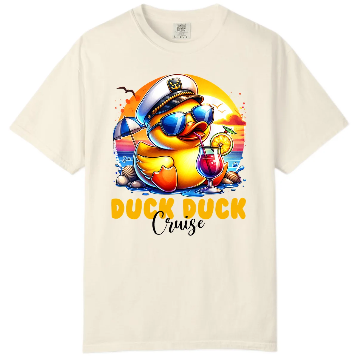 Captain Duck's Tropical Cruise Adventure Comfort Color in Ivory