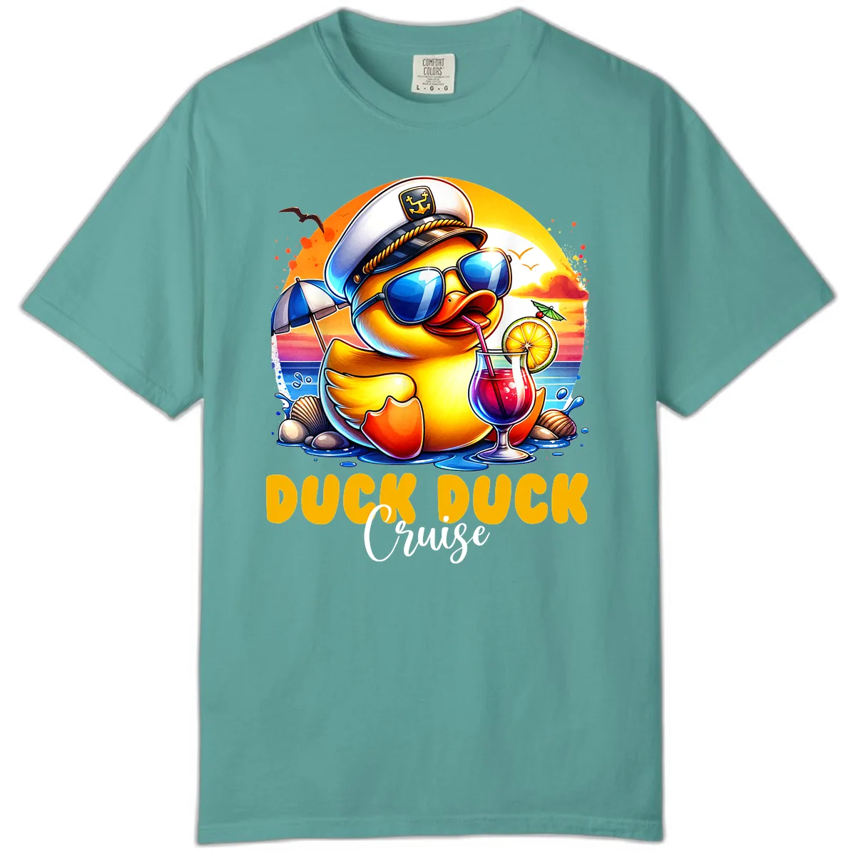 Captain Duck's Tropical Cruise Adventure Comfort Color in Seafoam