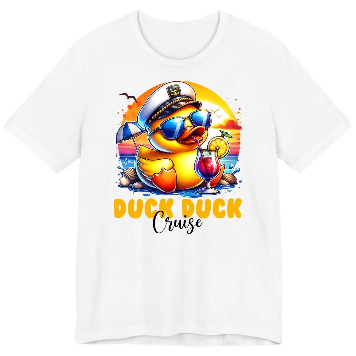 Captain Duck's Tropical Cruise Adventure Premium T-Shirt in White