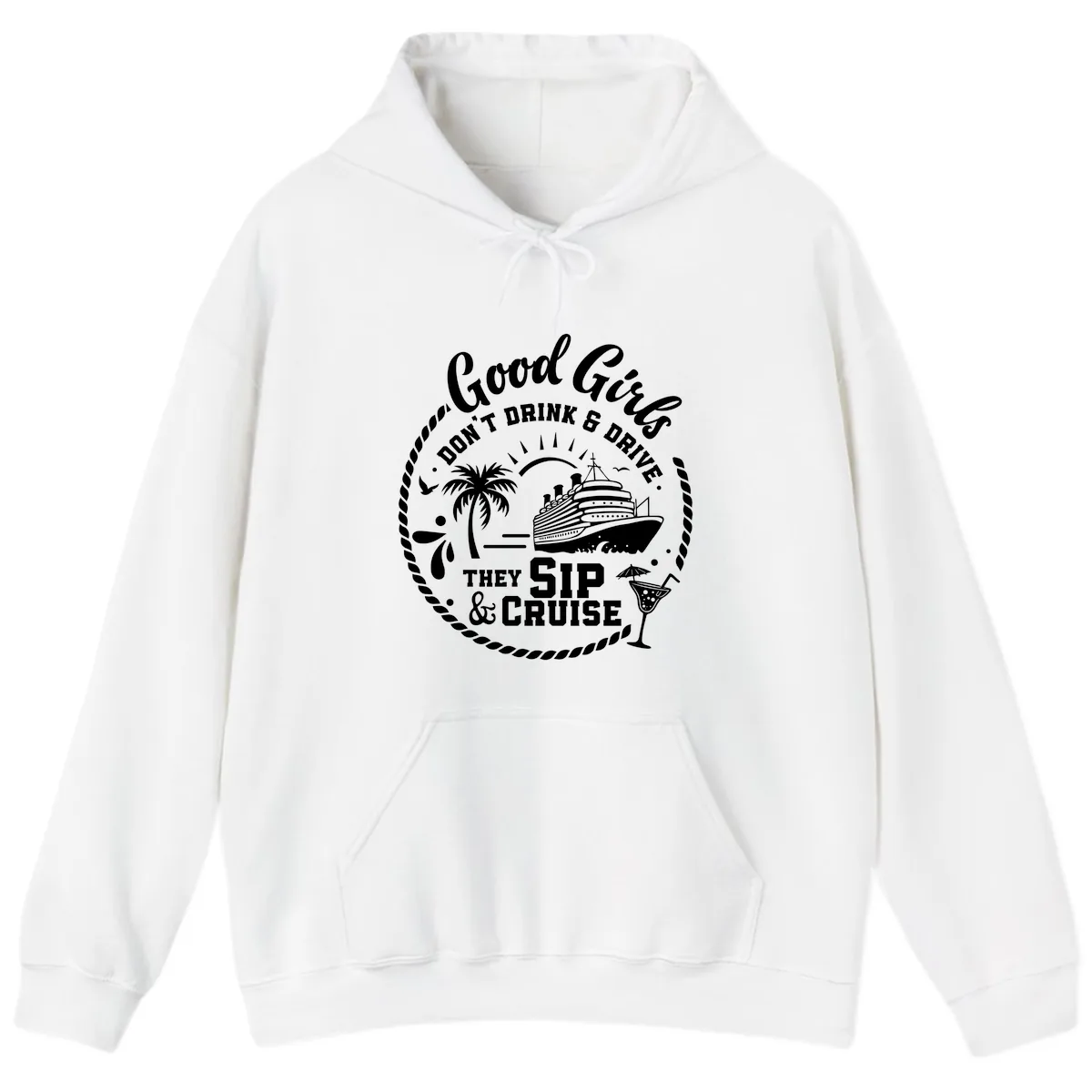 Good Girls Sip And Cruise Hoodie in White