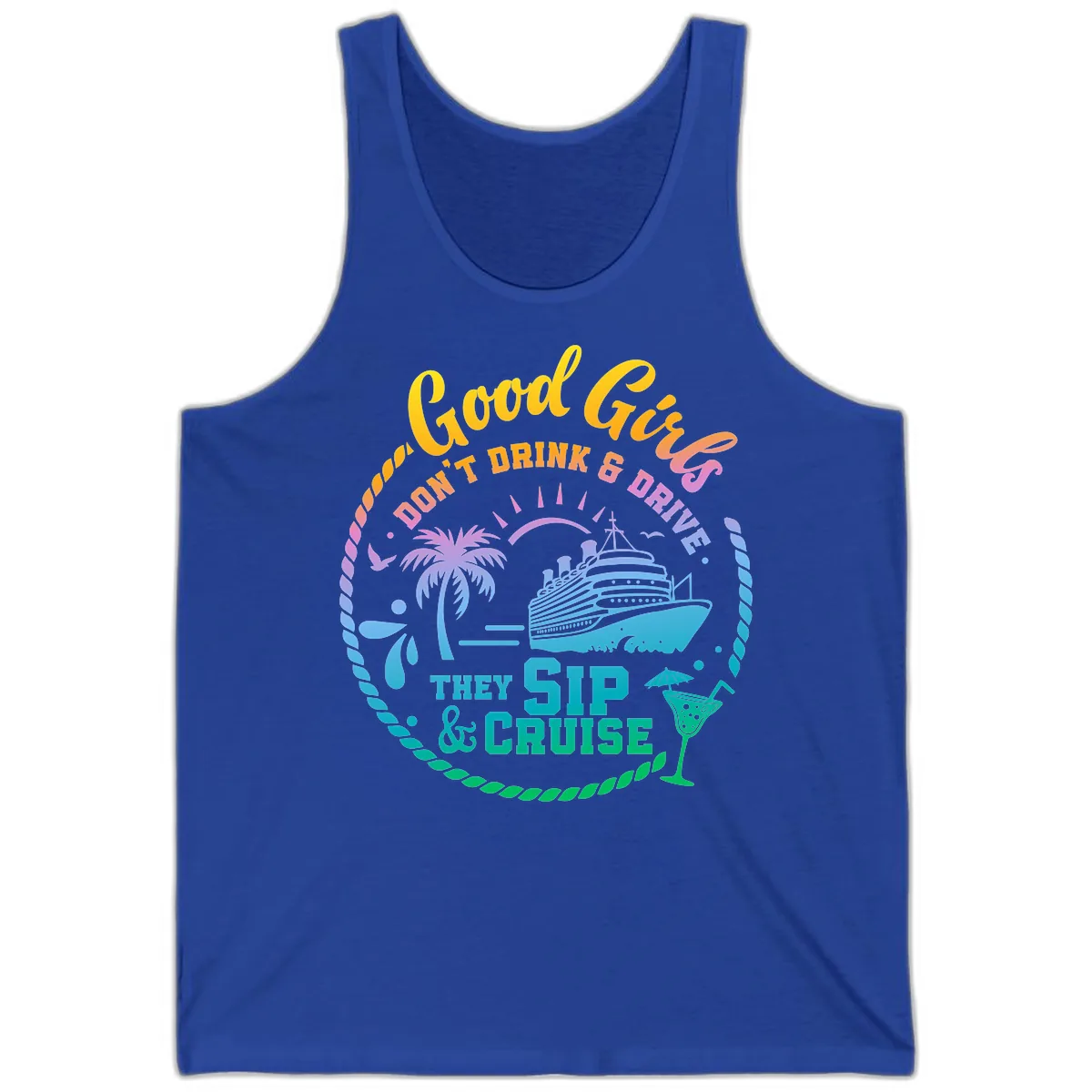Good Girls Sip And Cruise Tank in True Royal