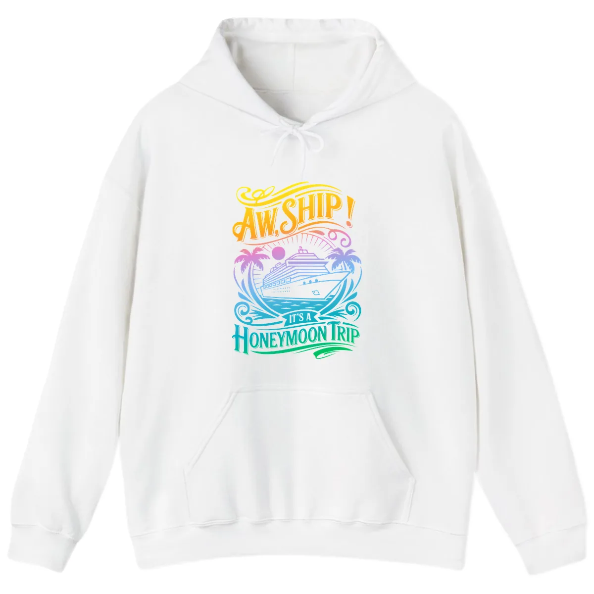 Aw, Ship! It's A Honeymoon Trip Hoodie in White