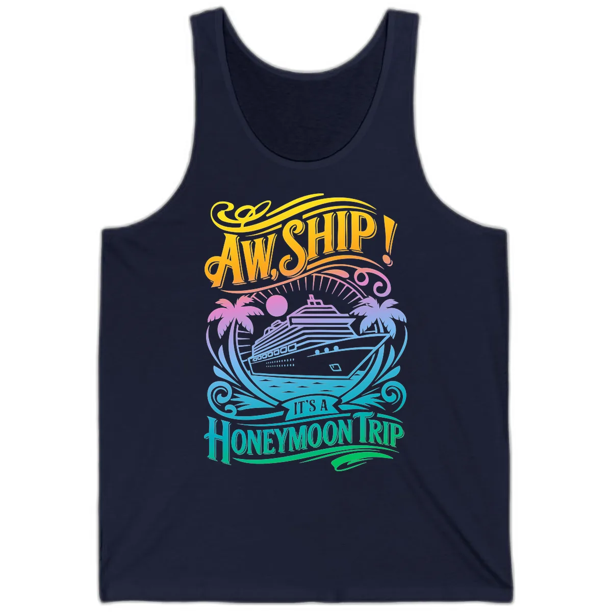 Aw, Ship! It's A Honeymoon Trip Tank in Navy