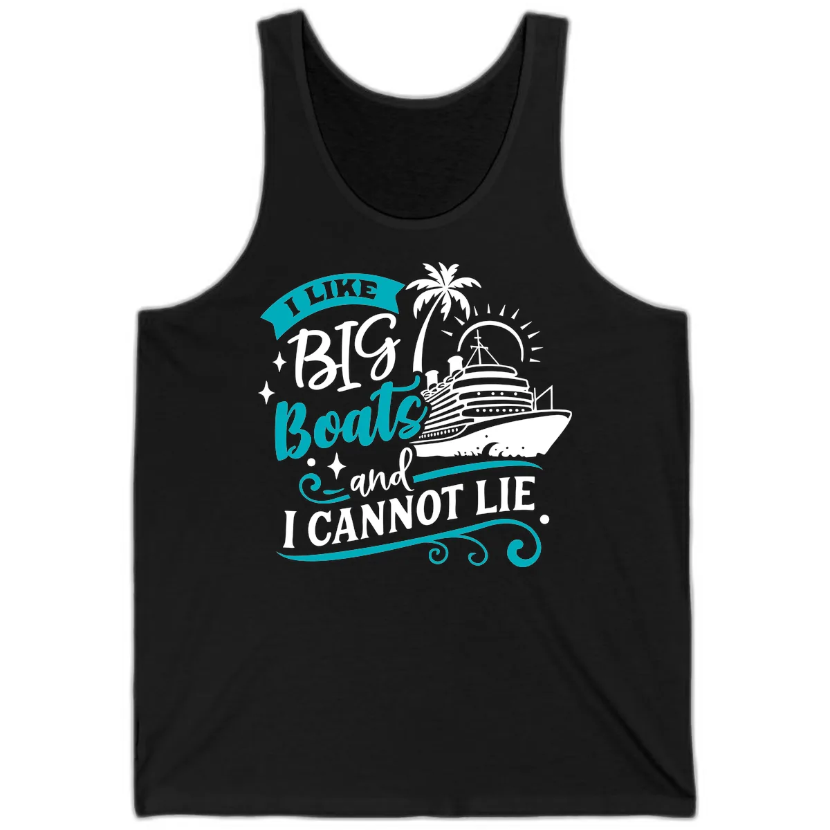 I Like Big Boats And I Cannot Lie Tank in Black