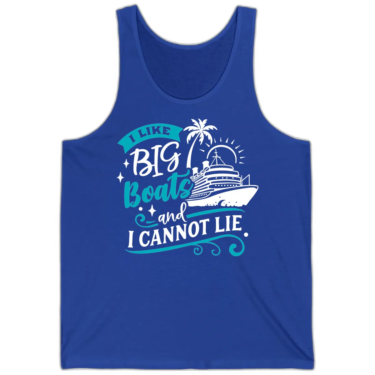 I Like Big Boats And I Cannot Lie Tank in True Royal