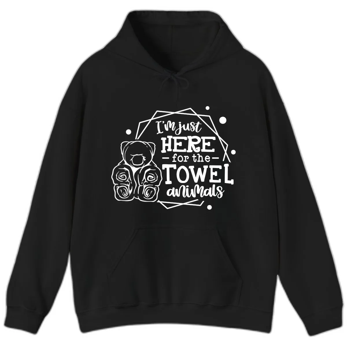 Here for the Towel Animals Hoodie in Black