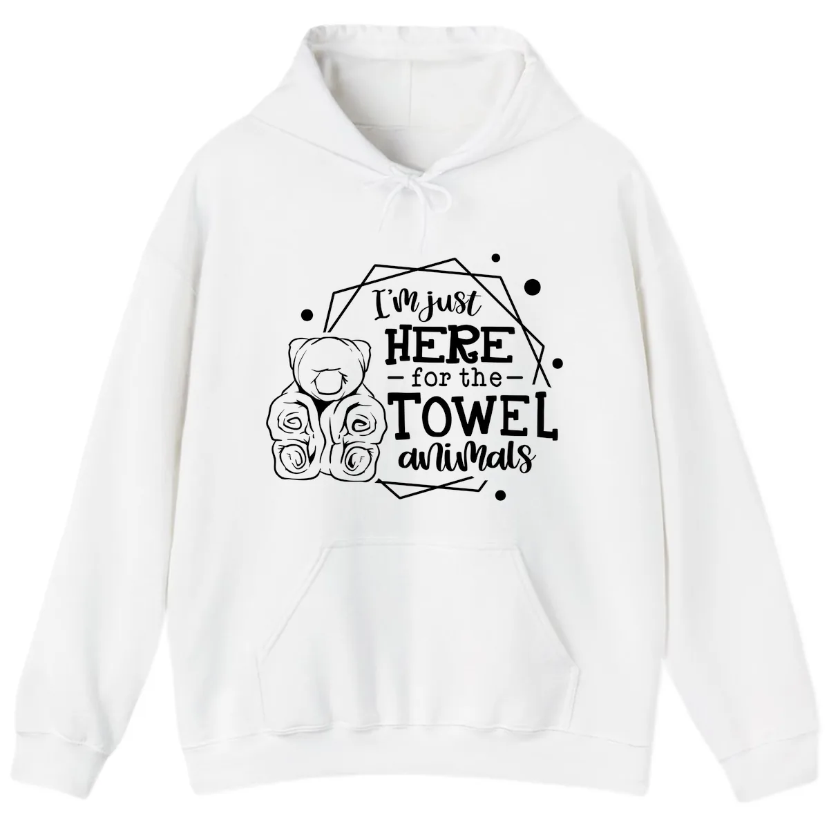 Here for the Towel Animals Hoodie in White