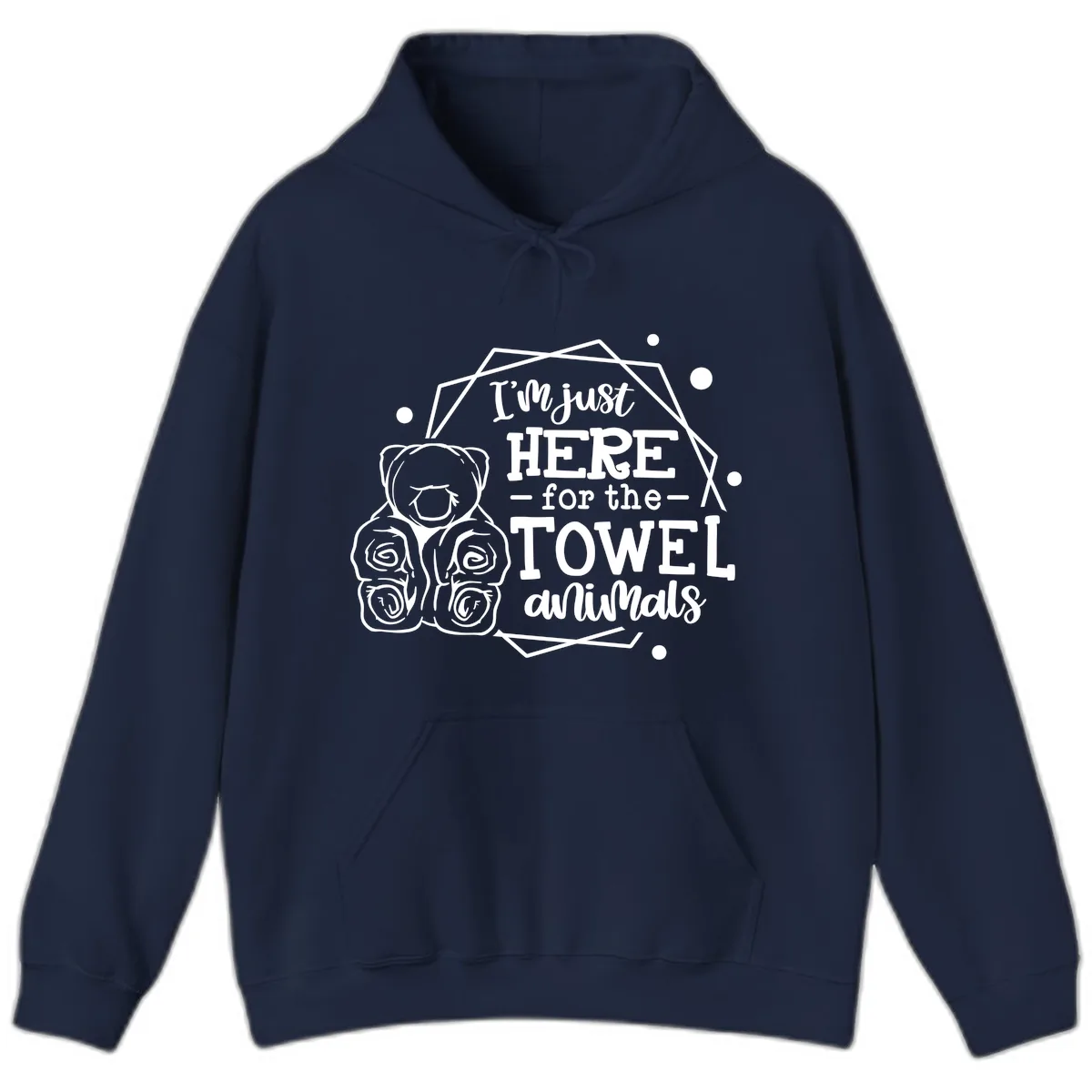 Here for the Towel Animals Hoodie in Navy