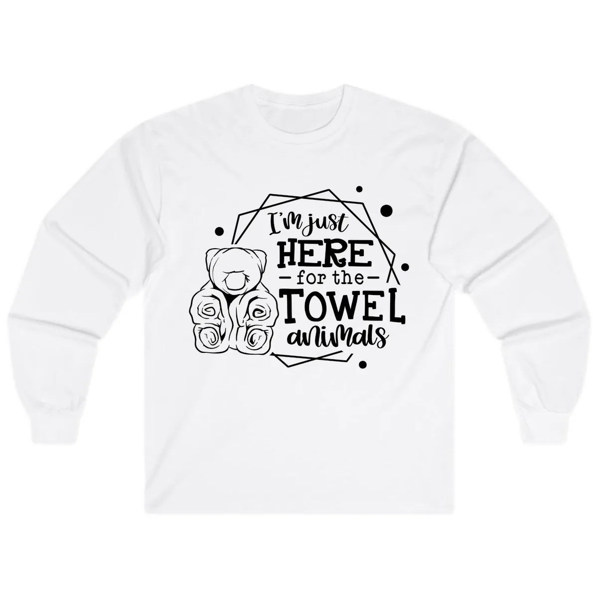 Here for the Towel Animals Long Sleeve in White