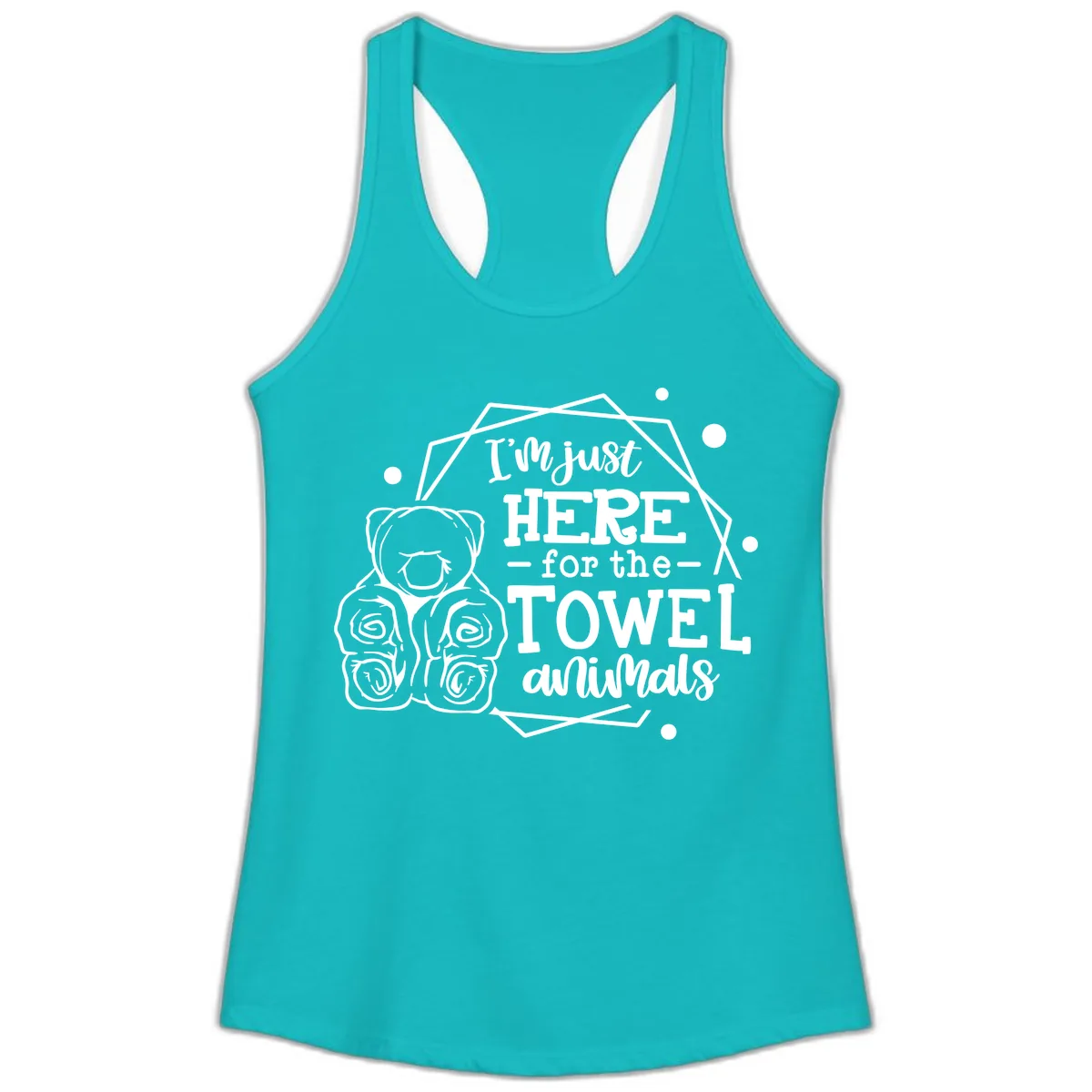 Here for the Towel Animals Ladies Tank in Tahiti Blue