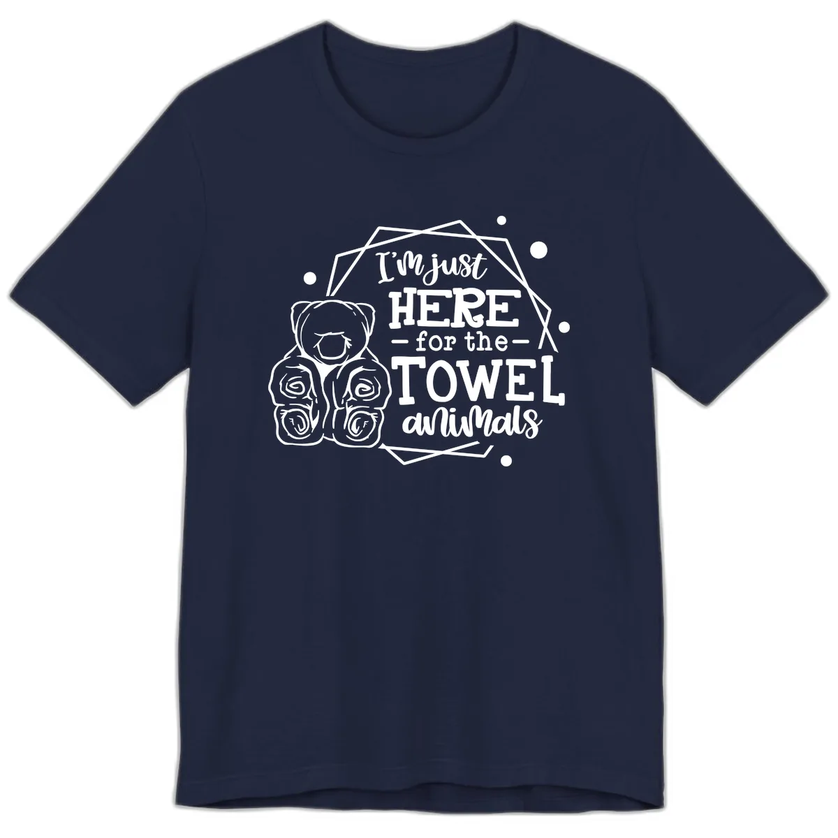 Here for the Towel Animals Premium T-Shirt in Navy