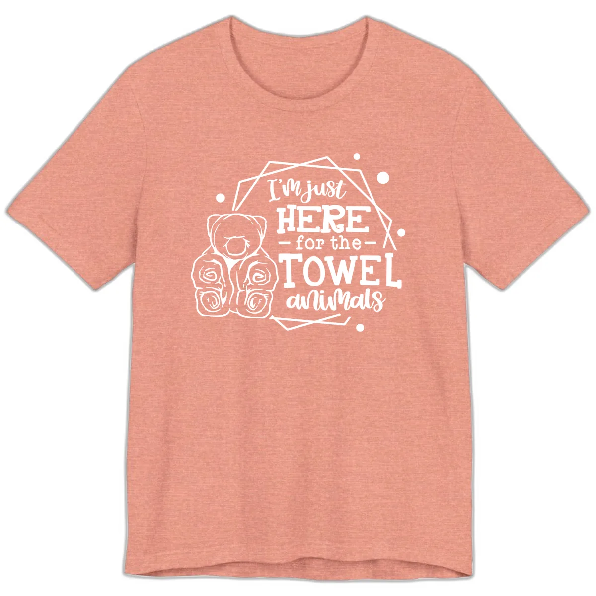 Here for the Towel Animals Premium T-Shirt in Heather Sunset