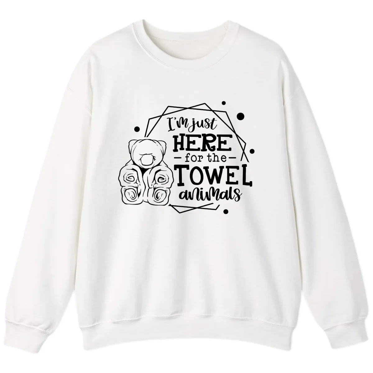 Here for the Towel Animals Sweatshirt in White