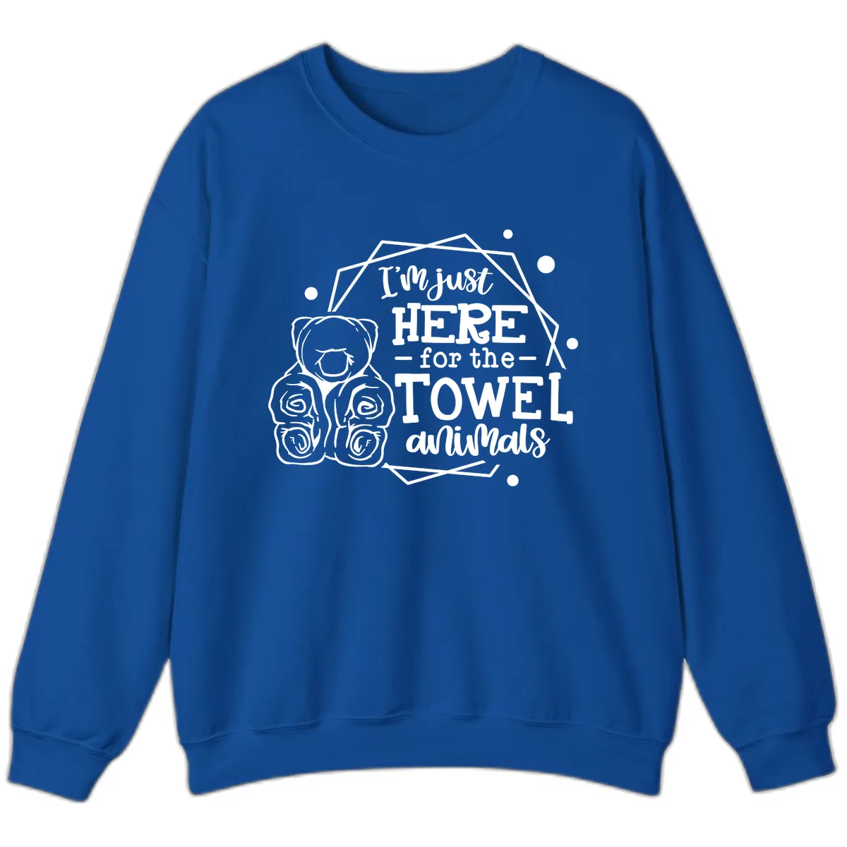 Here for the Towel Animals Sweatshirt in Royal