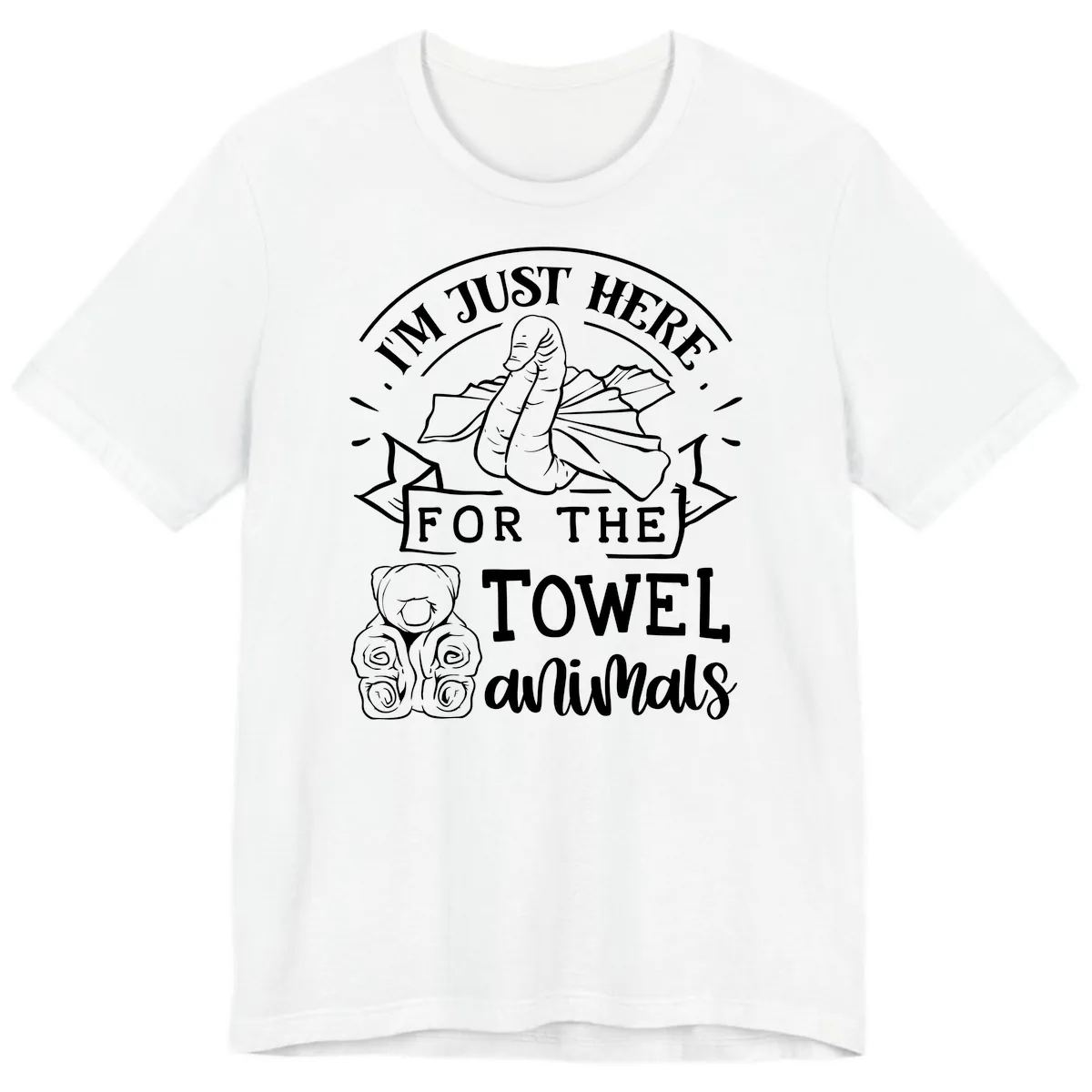 I'm Just Here For The Towel Animals Premium T-Shirt in White