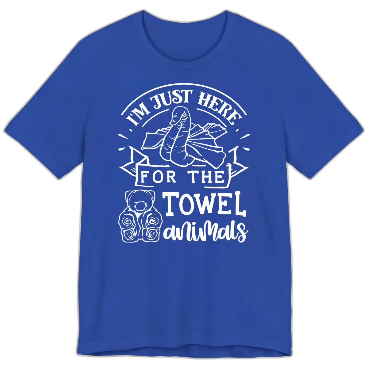 I'm Just Here For The Towel Animals Premium T-Shirt in True Royal