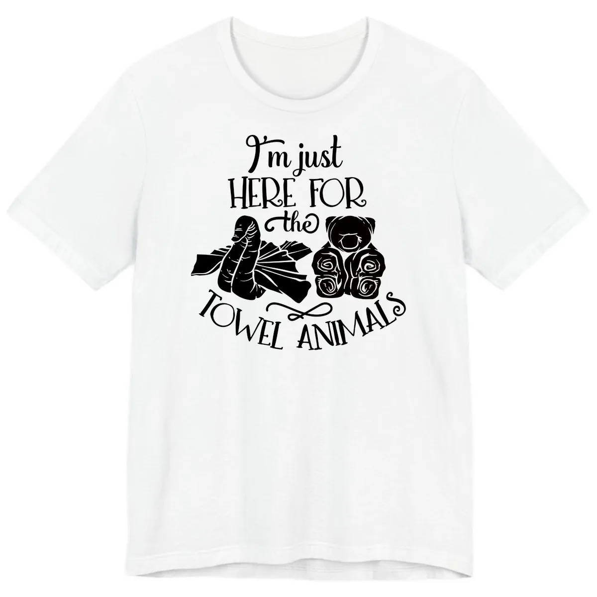 Here For The Towel Animals Cruise Design Premium T-Shirt in White