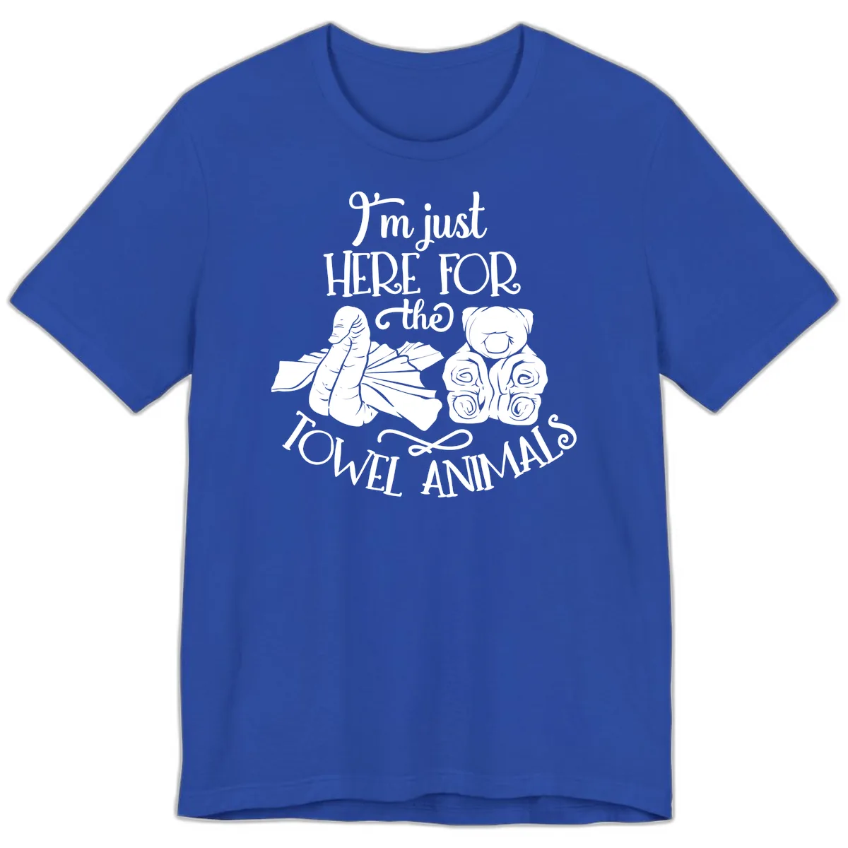 Here For The Towel Animals Cruise Design Premium T-Shirt in True Royal