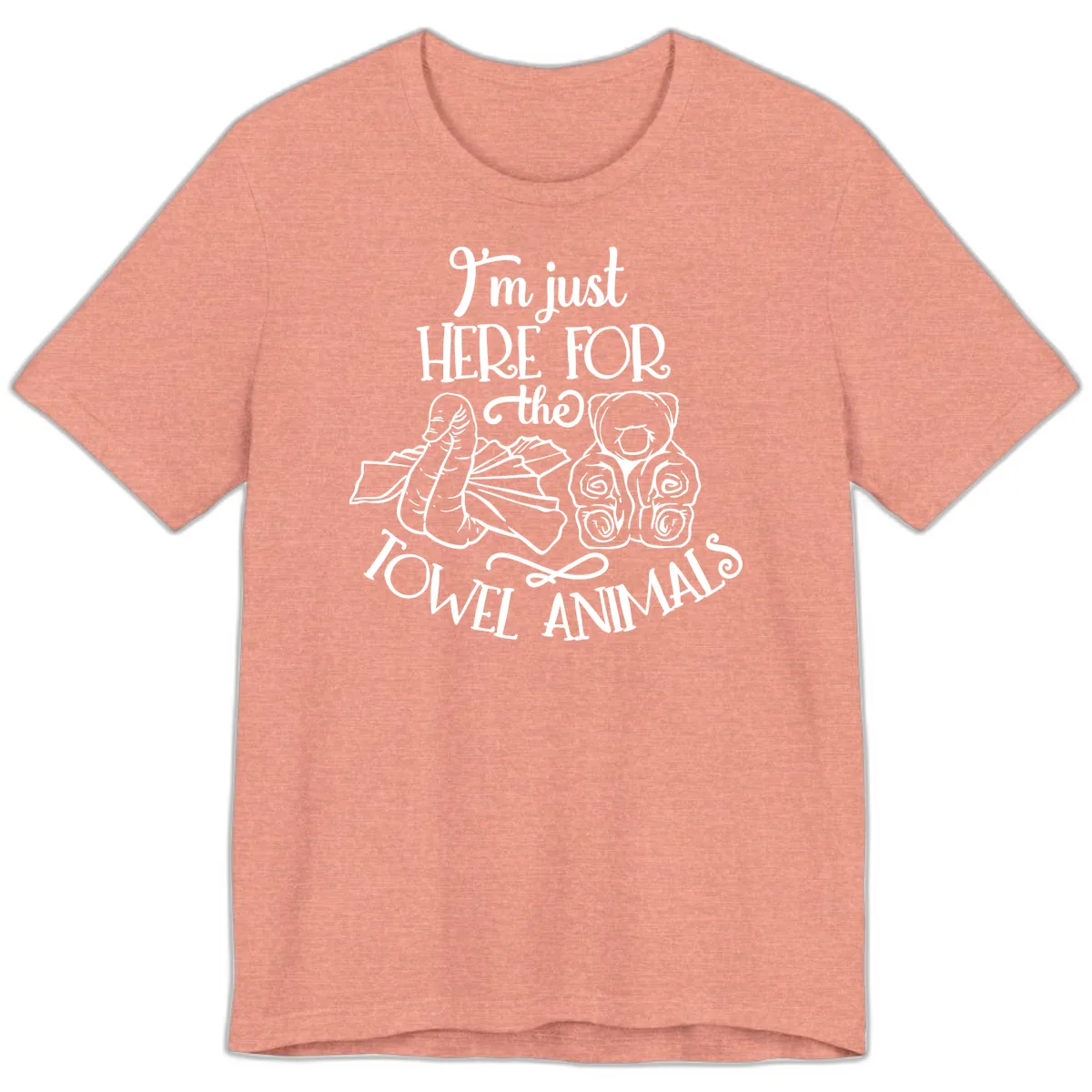 I'm Just Here For The Towel Animals Premium T-Shirt in Heather Sunset