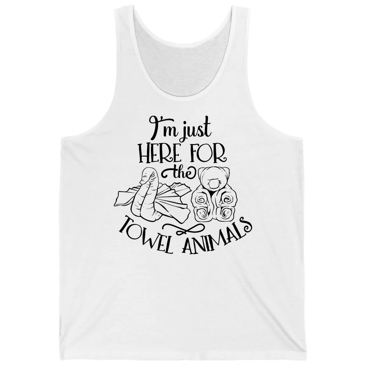 I'm Just Here For The Towel Animals Tank in White