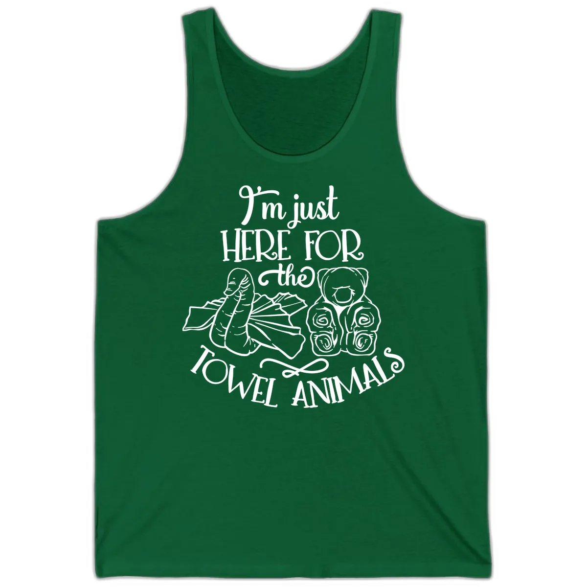 I'm Just Here For The Towel Animals Tank in Kelly