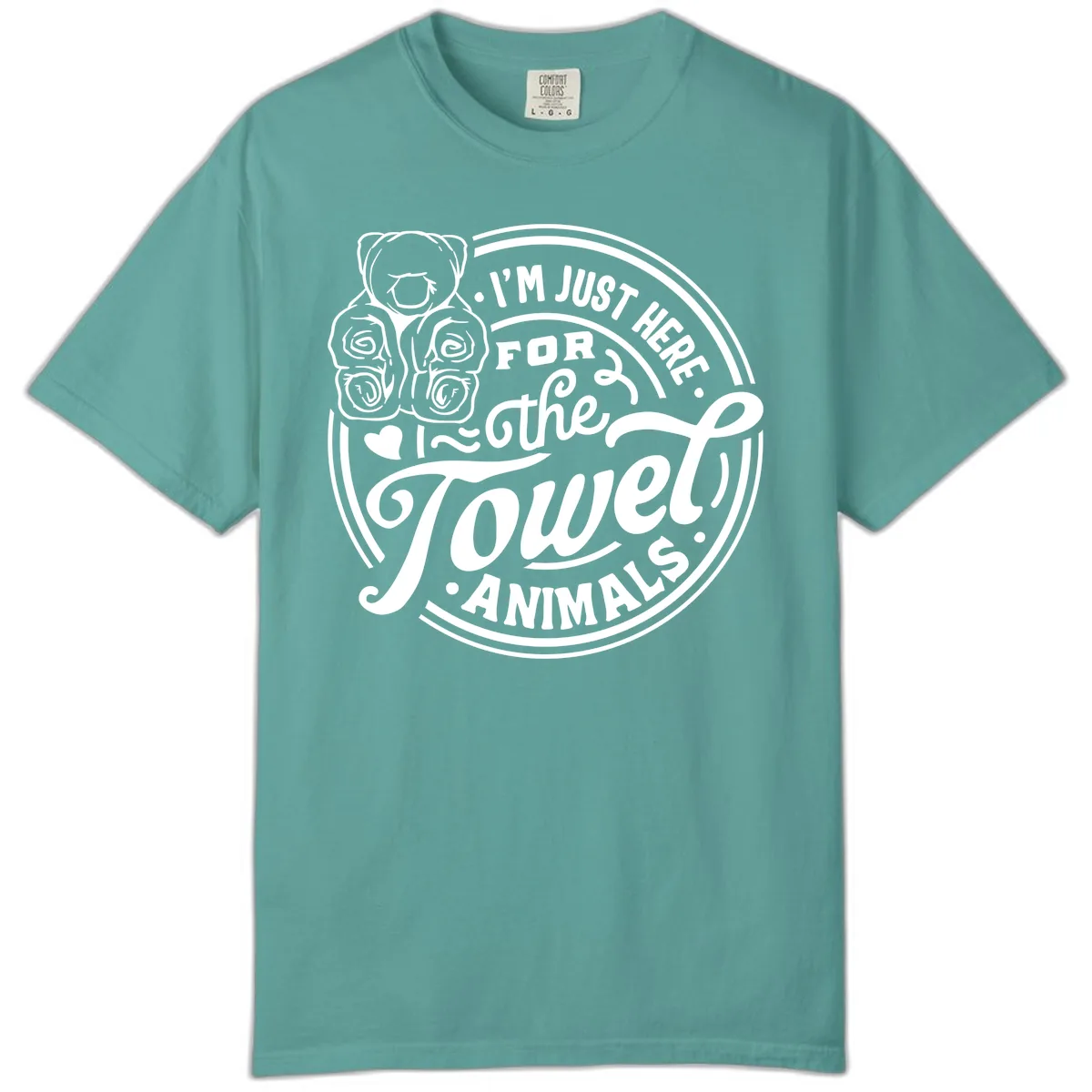 I'm Just Here For The Towel Animals Comfort Color in Seafoam