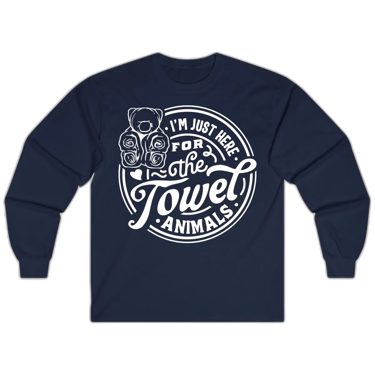I'm Just Here For The Towel Animals Long Sleeve in Navy
