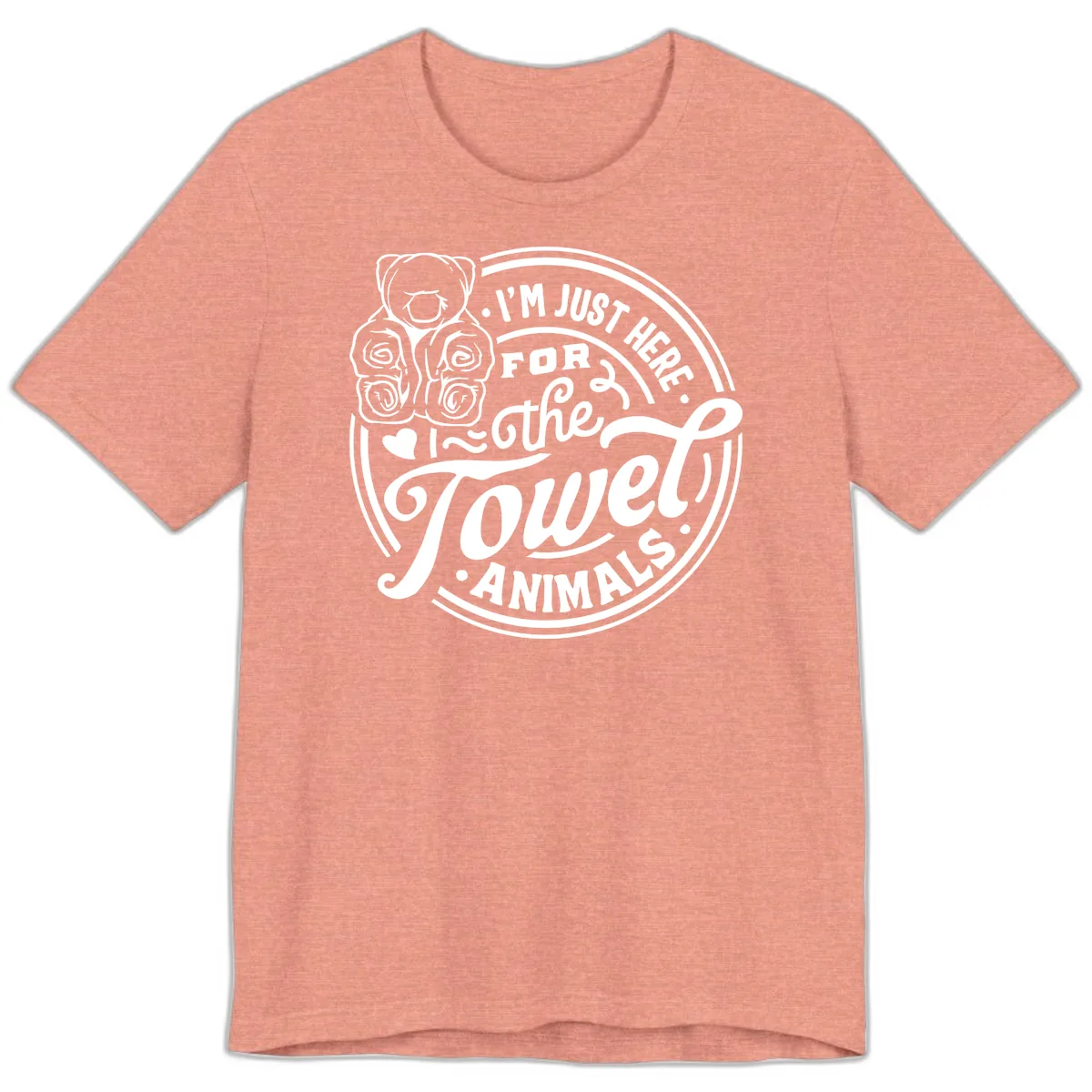 I'm Just Here For The Towel Animals Premium T-Shirt in Heather Sunset