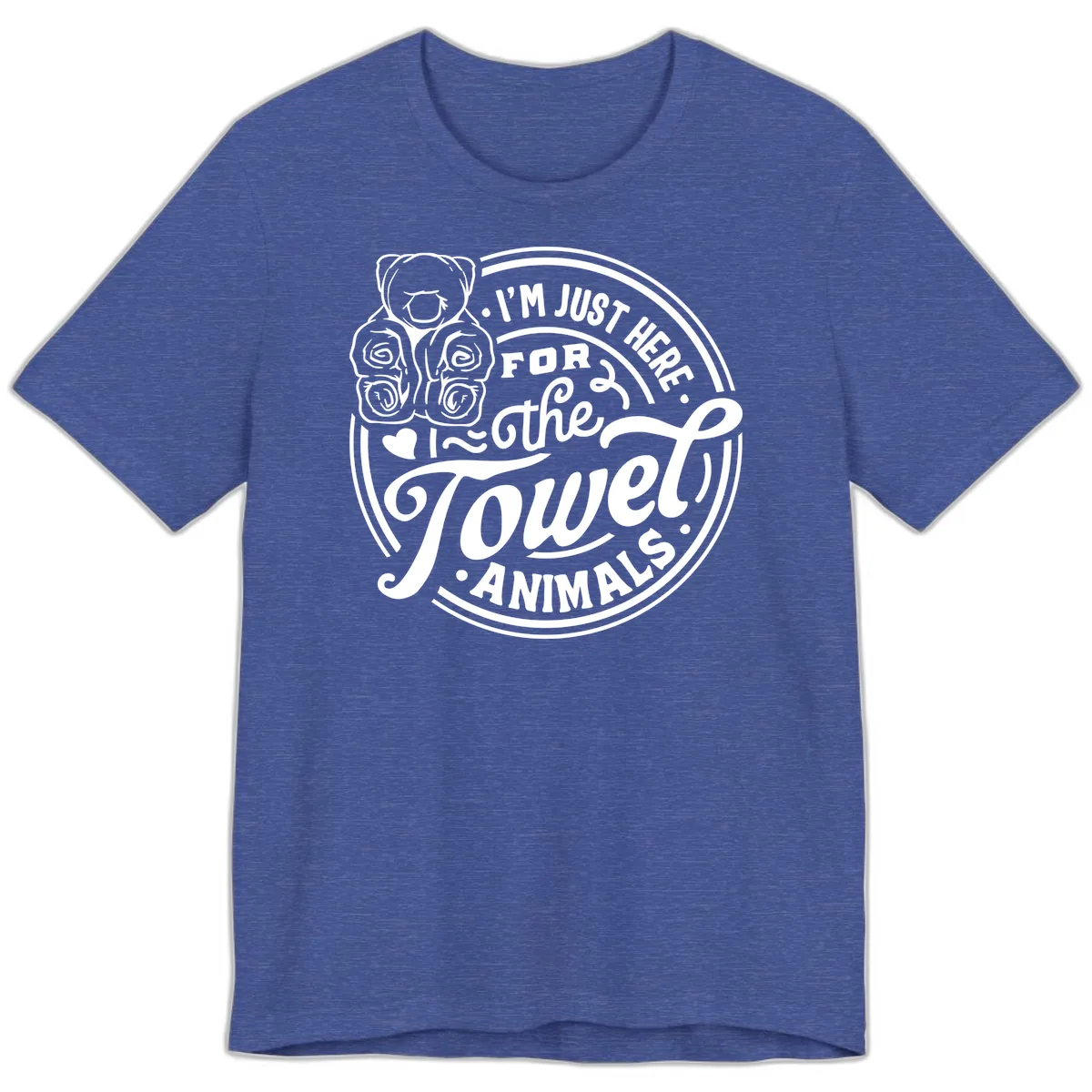 I'm Just Here For The Towel Animals Premium T-Shirt in Heather True Royal