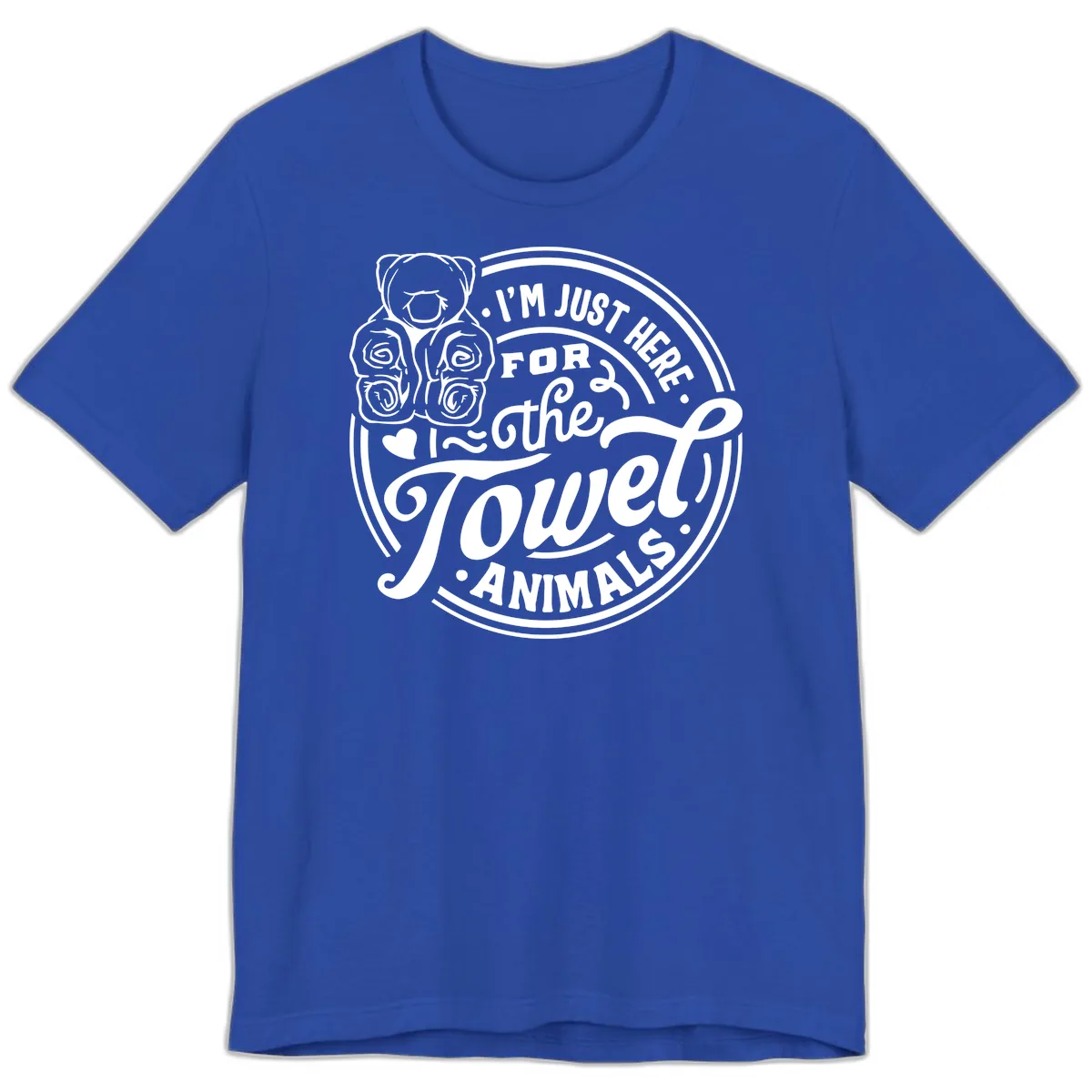 I'm Just Here For The Towel Animals Premium T-Shirt in True Royal